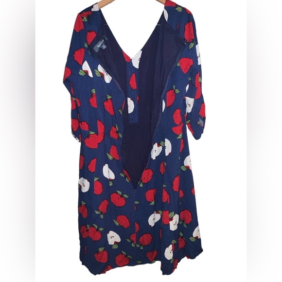 MODCLOTH teacher Apple A Day fruit fit flare dress 1x 14 16 - Picture 4 of 10